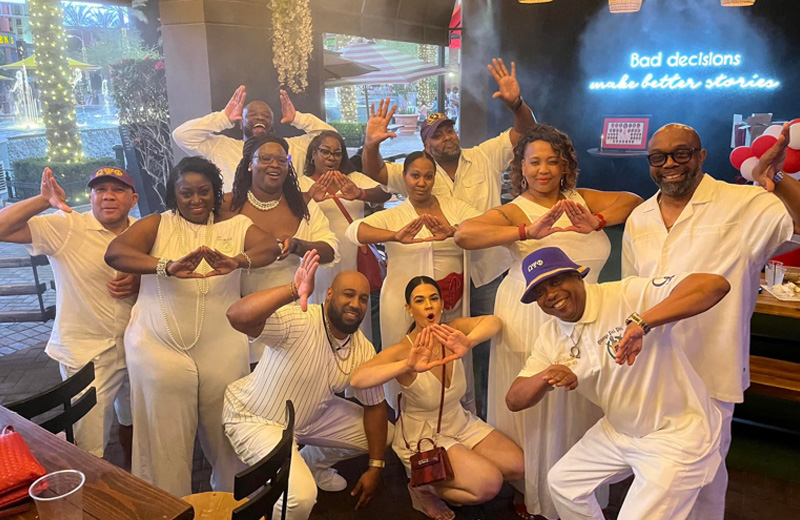 Xi Nu Nu celebrating with the West Valley Deltas